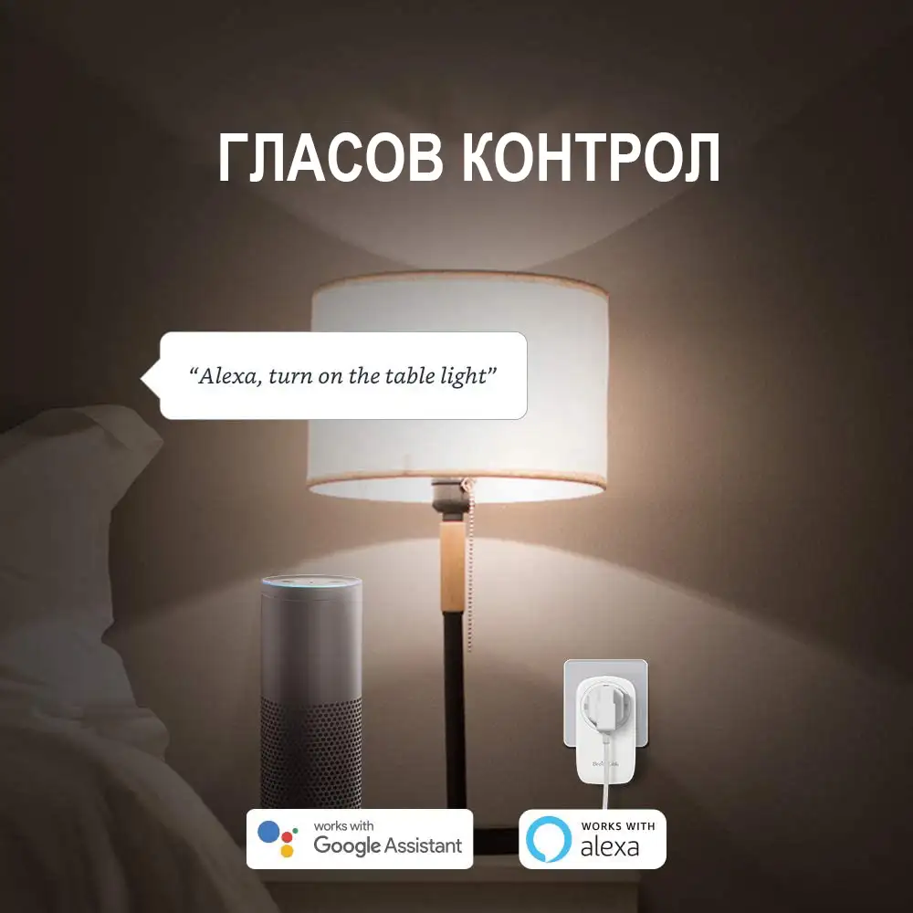 BroadLink SP4L EU умен контакт с нощна лампа